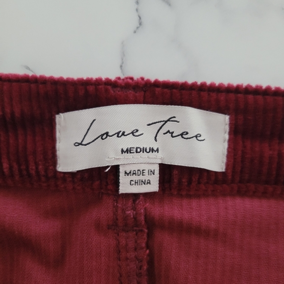 LoveTree Rich Burgundy Corduroy Mini Skirt Size Medium Fall Autumn Preppy - Picture 5 of 8